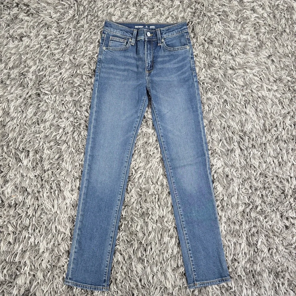 Old Navy Boys Skinny Built-In Flex Jeans Blue Medium Wash 14 Slim Stretch Denim